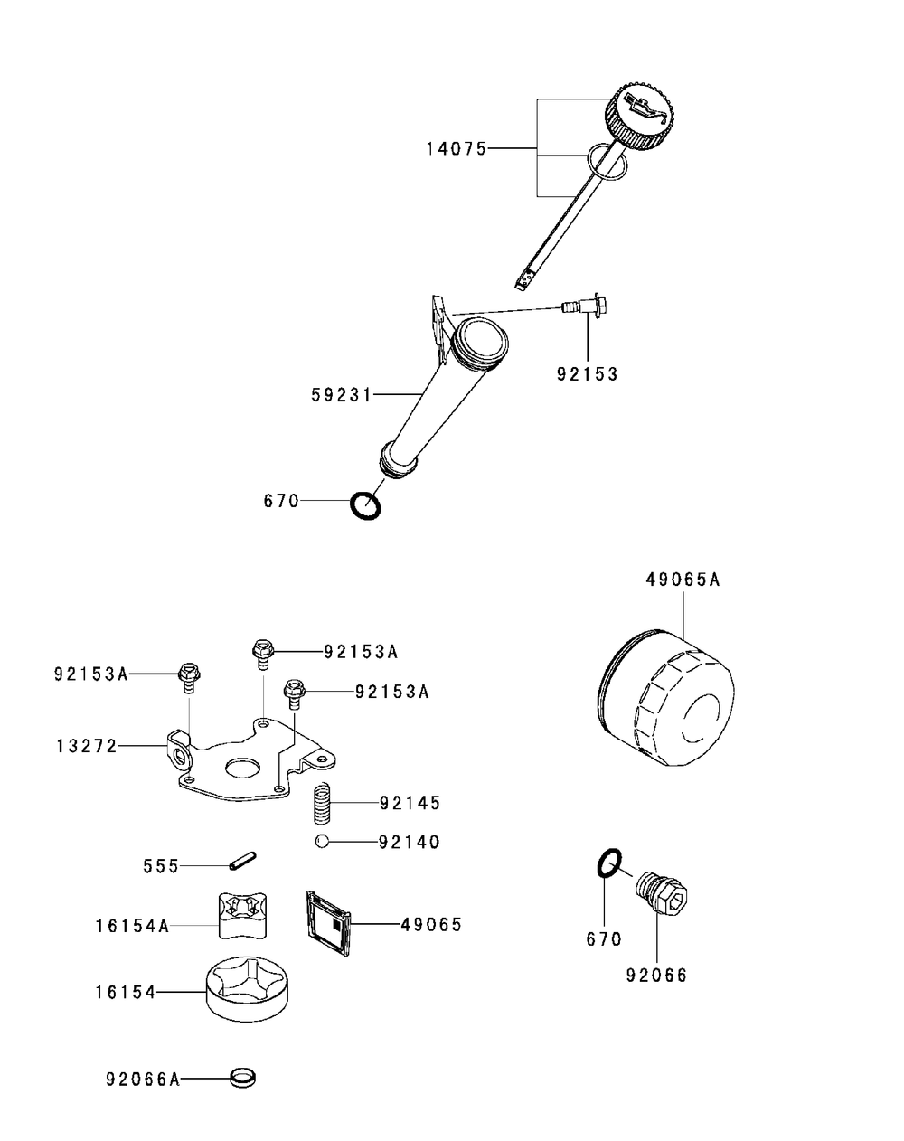 Kawasaki Fr651v-As08 Lubrication Equipment Diagram and Parts List for XT2-LX46KW (Carb-13WFA1CT210)(2015) Cub Cadet Lawn Tractor